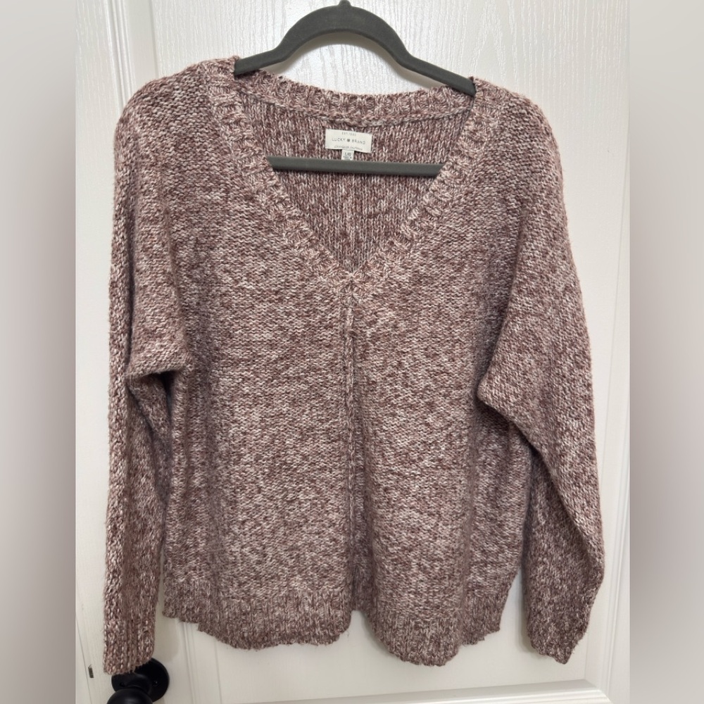 Lucky Brand Women's Marled Knit V-Neck Sweater